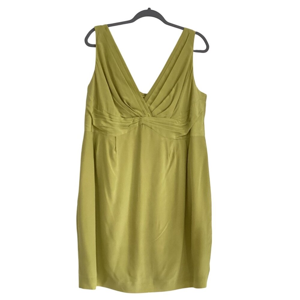 BODEN Silk Sassy DRESS Lime Green 100% Silk Women's Size 14 WH479